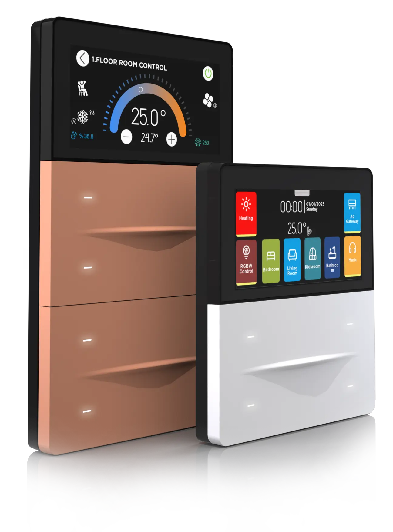 iX-M Interra KNX-Taster 4/8-fach mit Touch-Display