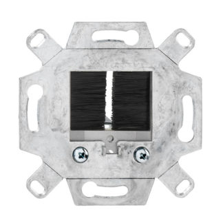 KD Up 0 universelle Kabeldurchführung, Ausschnittgröße des Kabeldurchlasses 32,5 x 17,5 mm, für handelsübliche TAE-Zentralstücke, abbrechbarer Tragring für Stegversion, mit rückseitiger Zugentlastung