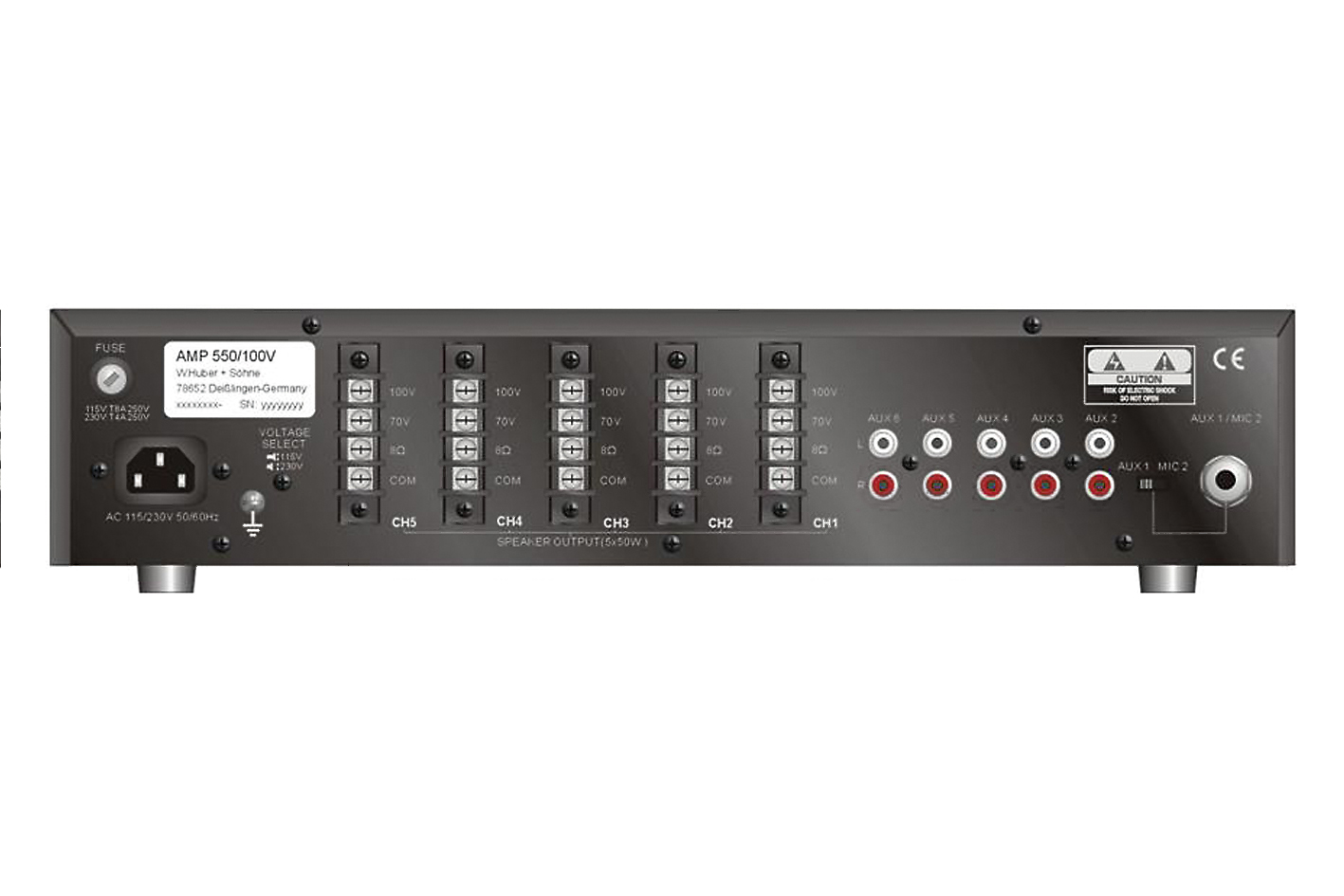 AMP 550/100V 100V-Verstärker 5x50W